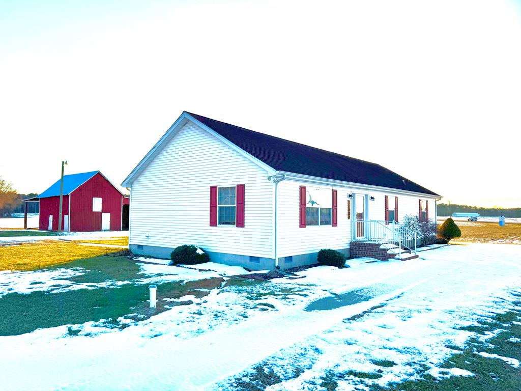 view of snowy exterior