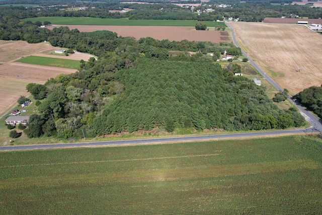 birds eye view of property featuring a rural view