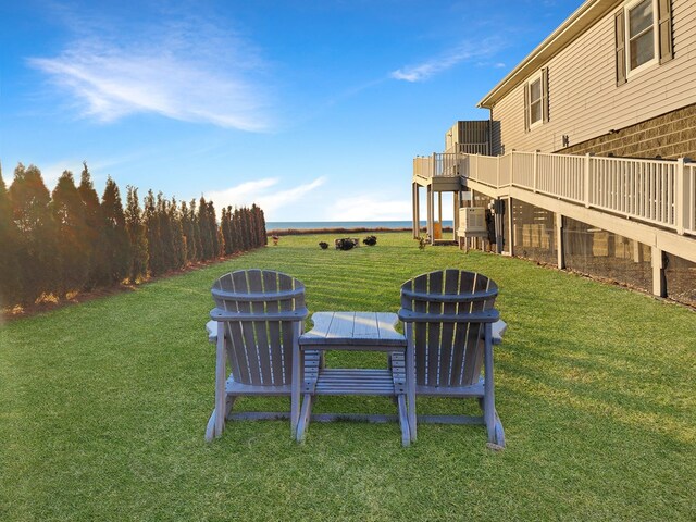 view of yard with a deck