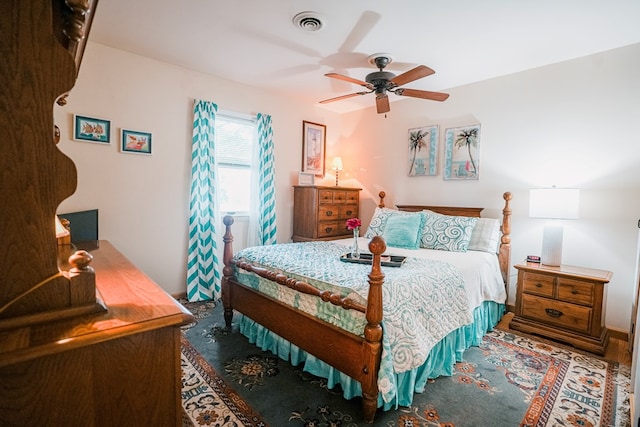 8045 Hickman Farm Ln, Wallops Island, VA 23337 - bedroom with visible vents and ceiling fan