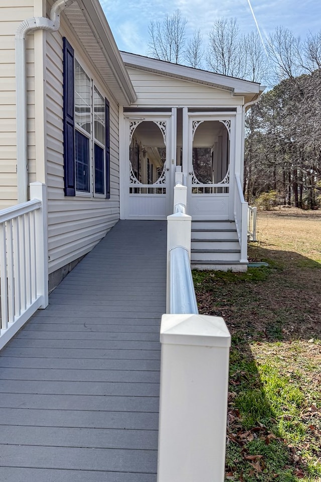 view of wooden deck