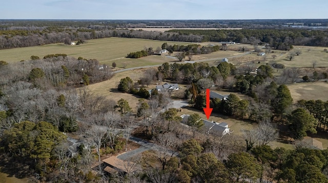 aerial view with a rural view