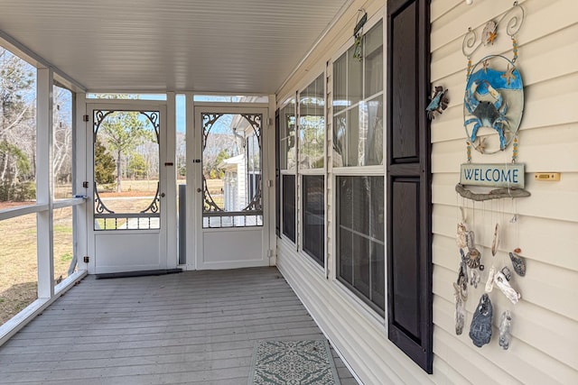 unfurnished sunroom with a healthy amount of sunlight