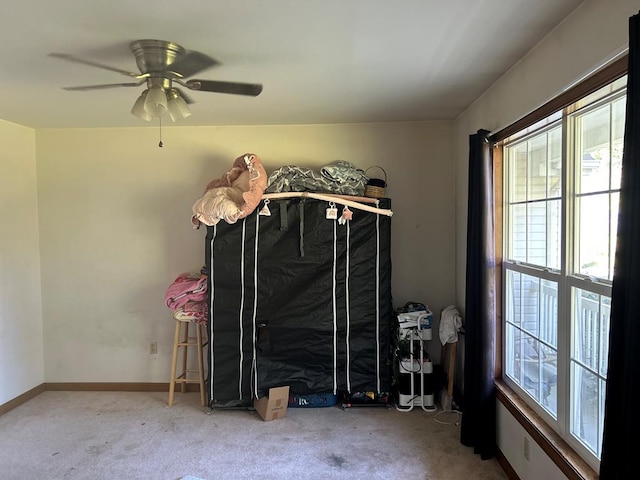 9370 Southwind Rd, Atlantic, VA 23303 - carpeted bedroom with multiple windows, ceiling fan, and baseboards