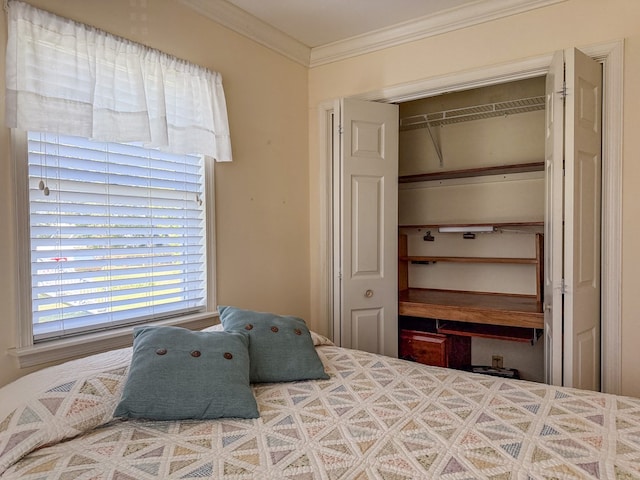 21382 Southside Rd, Onancock, VA 23417 - bedroom with a closet and ornamental molding