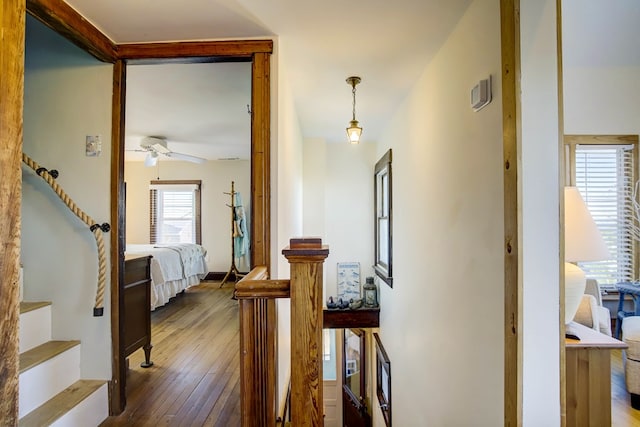 hallway featuring hardwood / wood-style flooring