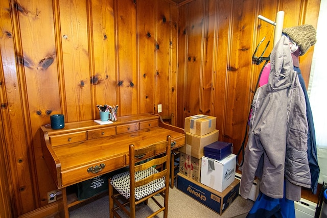 11510 Poplar Ave, Exmore, VA 23350 - office featuring wooden walls and carpet flooring
