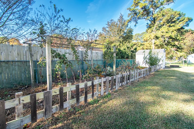 11510 Poplar Ave, Exmore, VA 23350 - fenced backyard with a vegetable garden and a storage shed