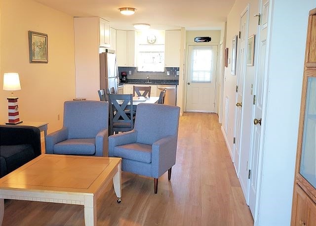 living room featuring light hardwood / wood-style floors