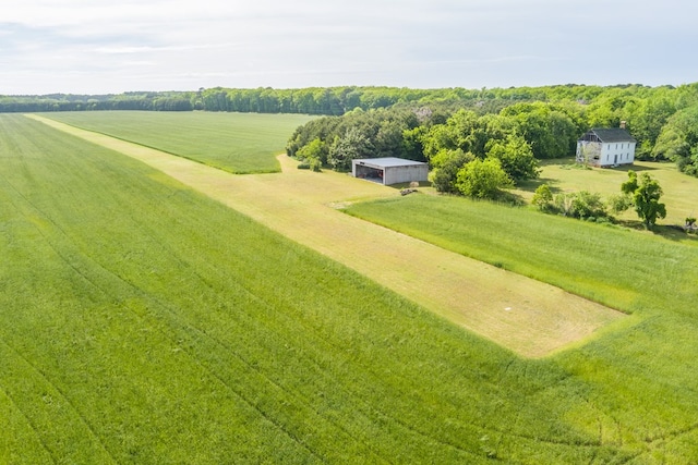 bird's eye view with a rural view