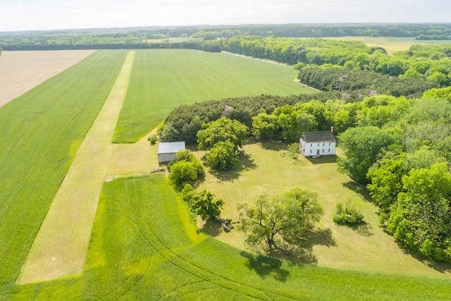 bird's eye view with a rural view