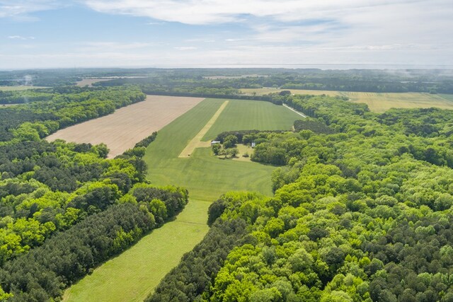 drone / aerial view with a rural view