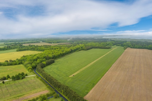 drone / aerial view with a rural view