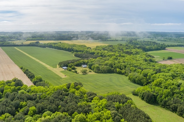 bird's eye view featuring a rural view