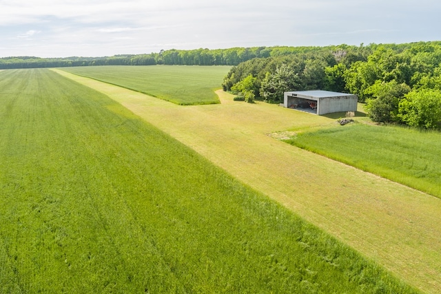 bird's eye view with a rural view