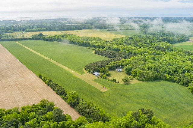 bird's eye view featuring a rural view