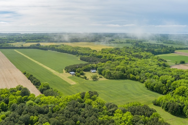 aerial view with a rural view