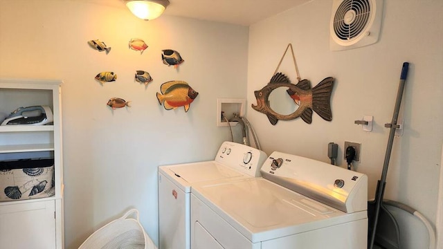 washroom with separate washer and dryer