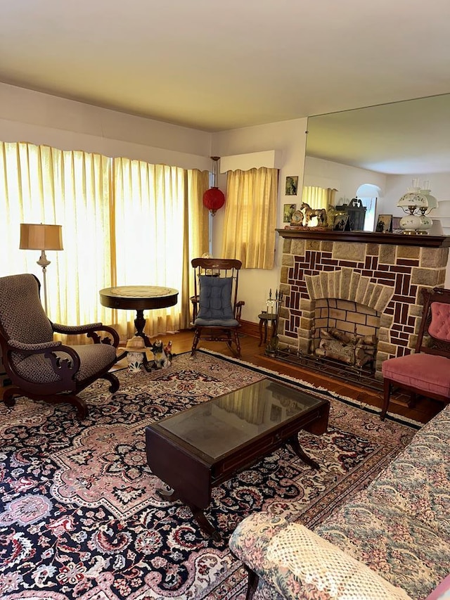 3533 Ridge Rd, Chincoteague, VA 23336 - living room with a fireplace