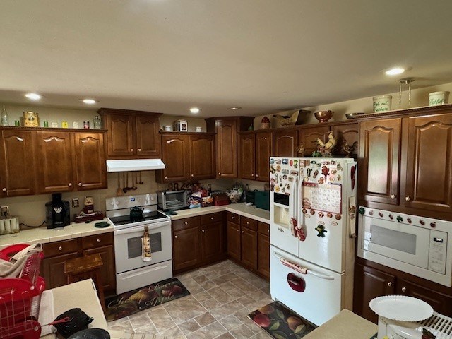 kitchen with white appliances