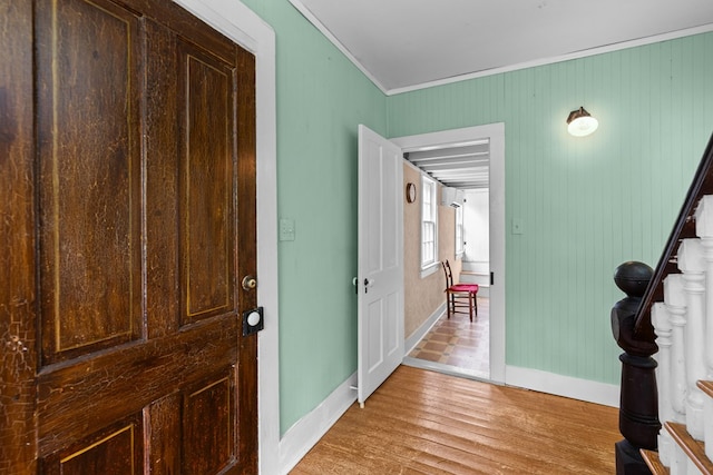 14457 Broadway Rd, Onancock, VA 23417 - foyer entrance featuring ornamental molding and light wood finished floors