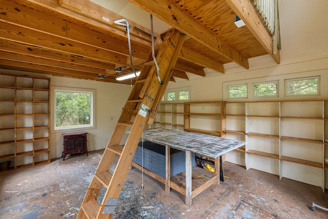 14457 Broadway Rd, Onancock, VA 23417 - misc room featuring a wood stove