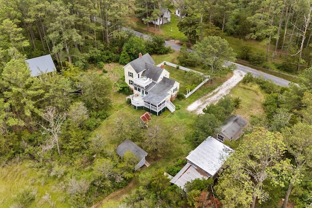 14457 Broadway Rd, Onancock, VA 23417 - aerial view of property and surrounding area featuring a forest