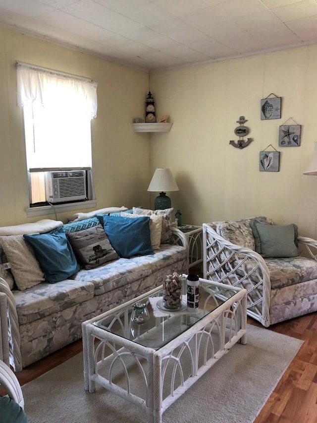 2561 Captains Corridor, Greenbackville, VA 23356 - living room featuring wood finished floors and cooling unit