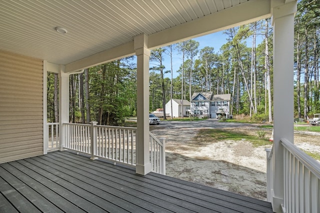 deck with covered porch