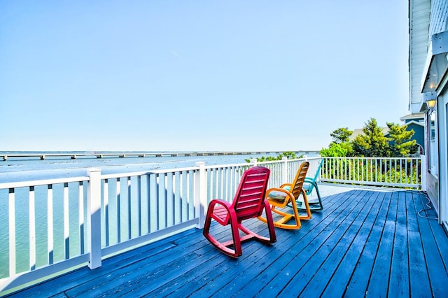 6180 Marsh Island Dr, Chincoteague, VA 23336 - wooden deck featuring a water view