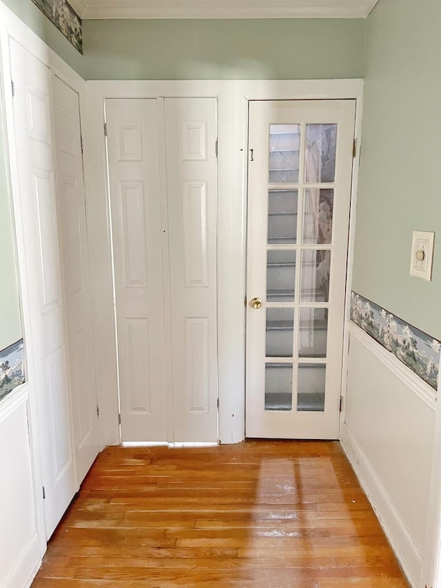 entryway with light hardwood / wood-style floors