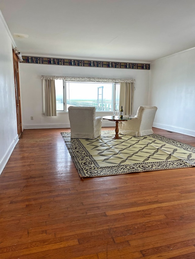 unfurnished room with hardwood / wood-style floors