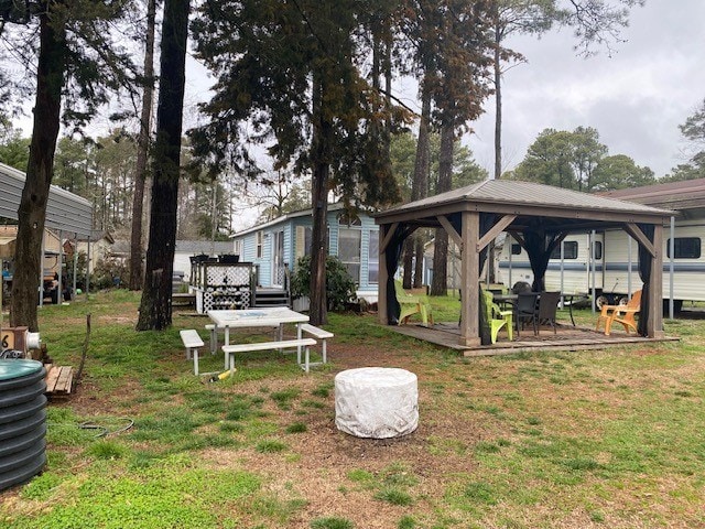 view of yard featuring a gazebo