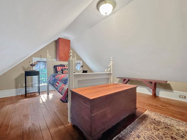25539 Shoremain Dr, Bloxom, VA 23308 - bedroom with hardwood / wood-style flooring and lofted ceiling
