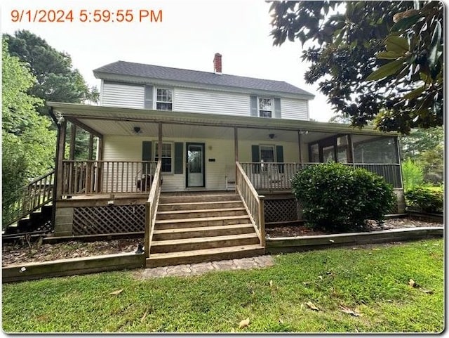 view of front of home with covered porch