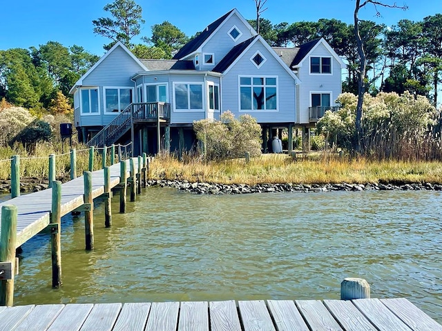 5108 Wildcat Ln, Chincoteague, VA 23336 - dock with a water view and stairway