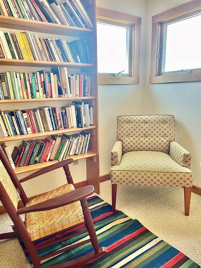 5108 Wildcat Ln, Chincoteague, VA 23336 - sitting room featuring carpet floors and baseboards
