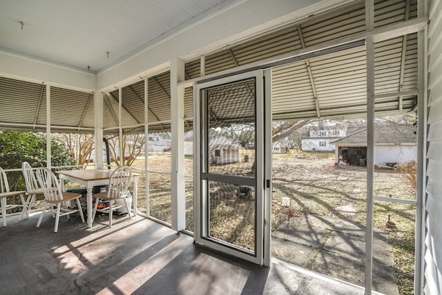 view of unfurnished sunroom