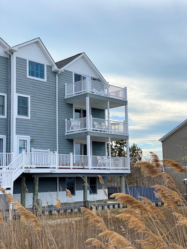 view of raised beach house