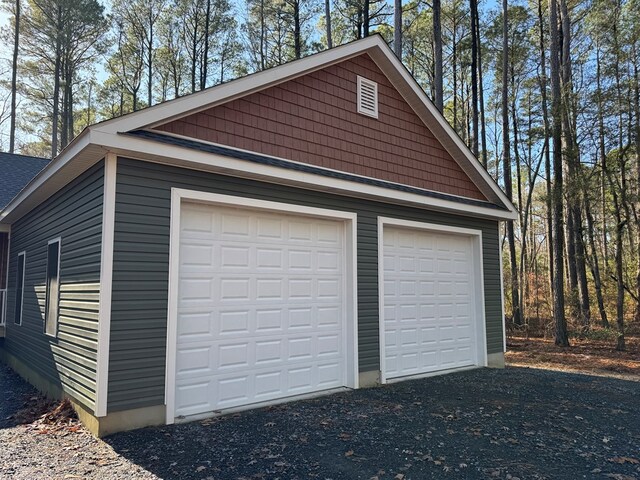 view of garage