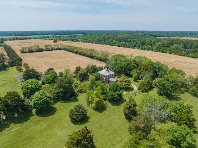 drone / aerial view featuring a rural view