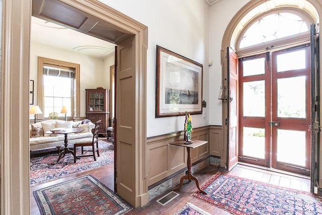 entrance foyer with french doors