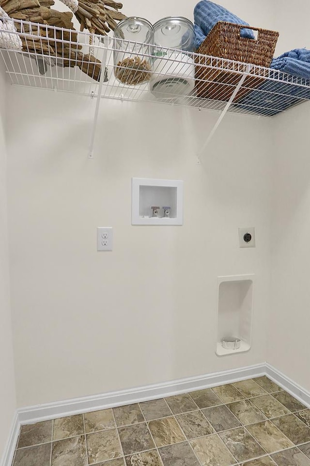 laundry room featuring hookup for an electric dryer and washer hookup