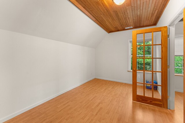 9333 Red Bank Rd, Nassawadox, VA 23413 - additional living space featuring wood finished floors, lofted ceiling, baseboards, and wooden ceiling