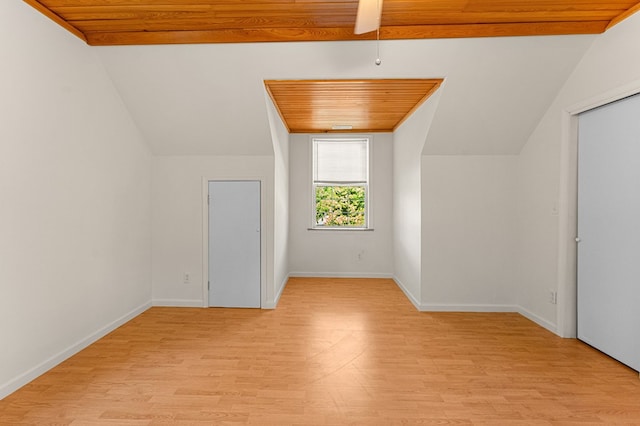 9333 Red Bank Rd, Nassawadox, VA 23413 - bonus room with light wood-type flooring, wood ceiling, vaulted ceiling, and baseboards