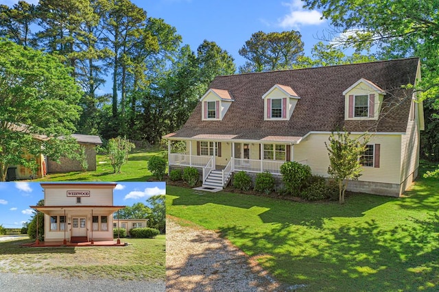 9333 Red Bank Rd, Nassawadox, VA 23413 - view of front of property featuring a porch and a front lawn