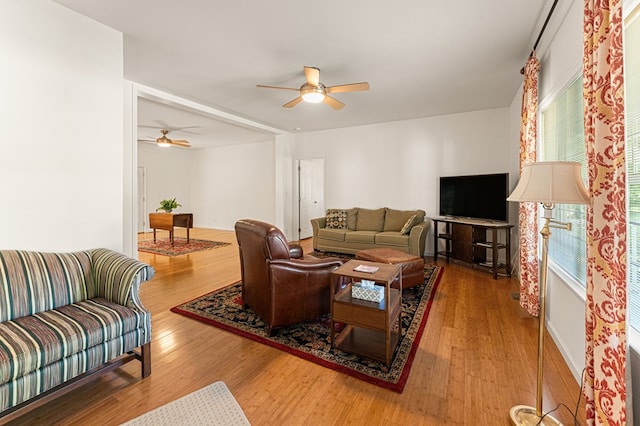 9333 Red Bank Rd, Nassawadox, VA 23413 - living area with ceiling fan and wood finished floors