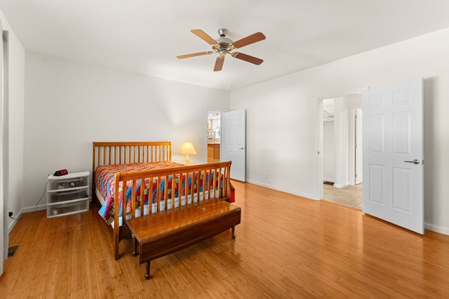 9333 Red Bank Rd, Nassawadox, VA 23413 - bedroom featuring wood finished floors, baseboards, and ceiling fan
