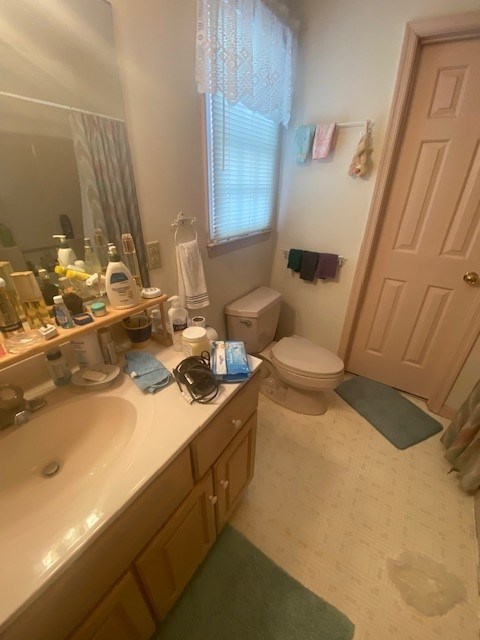 bathroom with vanity and toilet