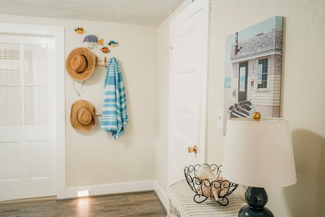 interior space with hardwood / wood-style flooring